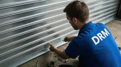 Technicien DRM en intervention rideau metallique a Aix-en-Provence