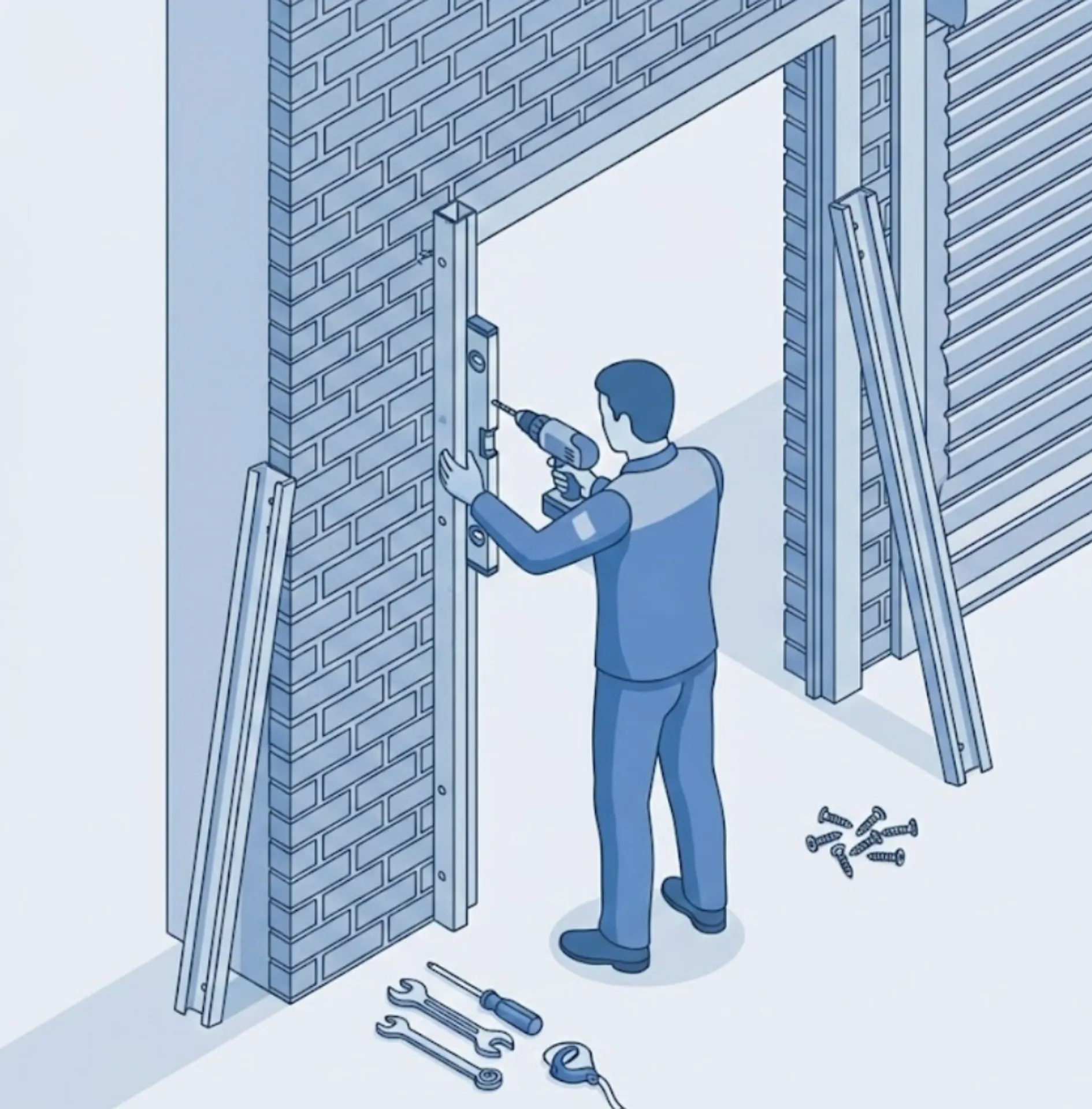 Installation rideau metallique Les Milles — diagnostic technique